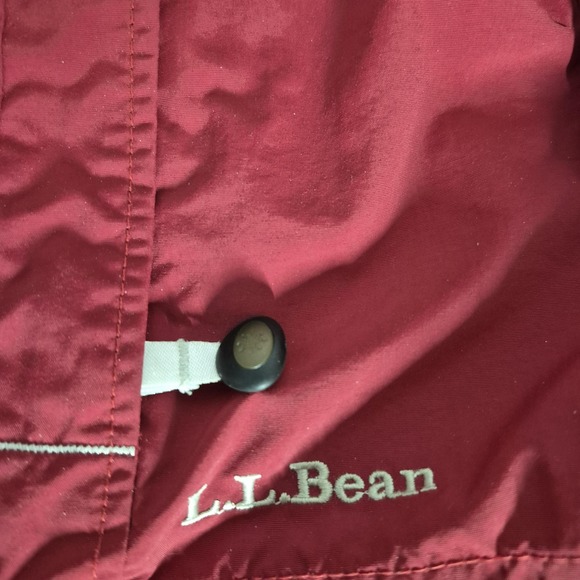 L.L.Bean Jacket Womens Small Red Nylon Hooded Windbreaker - Picture 5 of 14